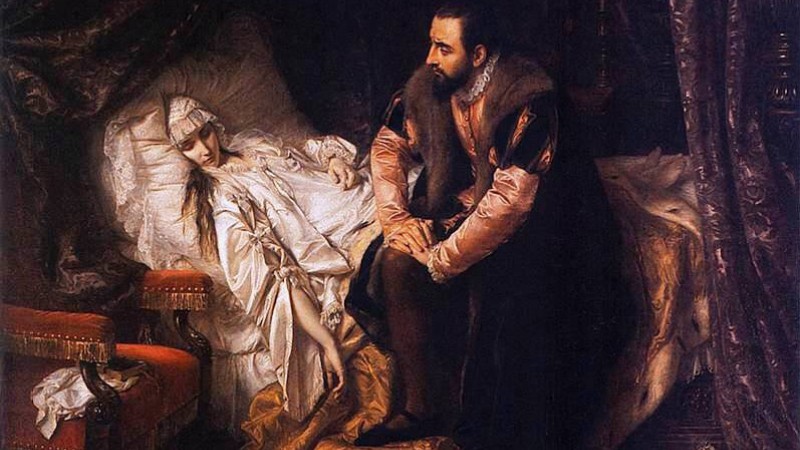 Йозеф Зимлер. Смерть Барбары Радзивилл, 1860.