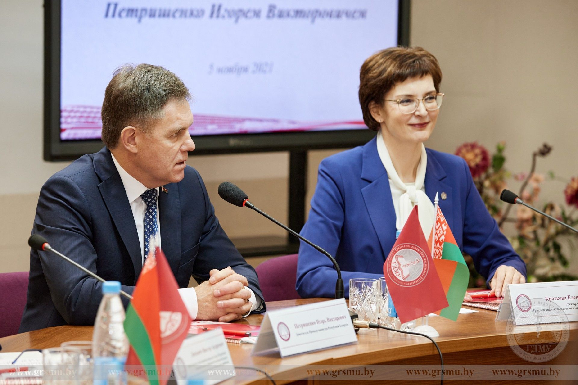 Заместитель премьер-министра Республики Беларусь Игорь Викторович Петришенко встретился со студентами ГрГМУ